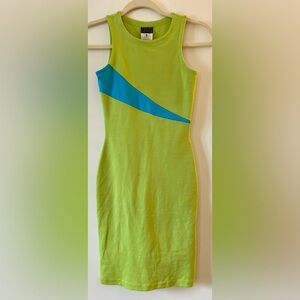 Vintage‎ Gianni Versace Versus Iconic Green Blue Dress Women's size 24/38